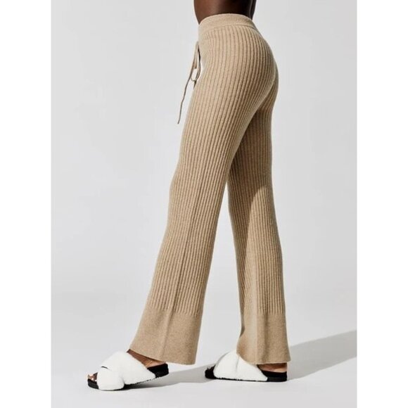 ONA Luna Sweater Pants in Tan - Picture 2 of 7